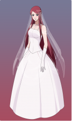 Кушина в свадебном платье